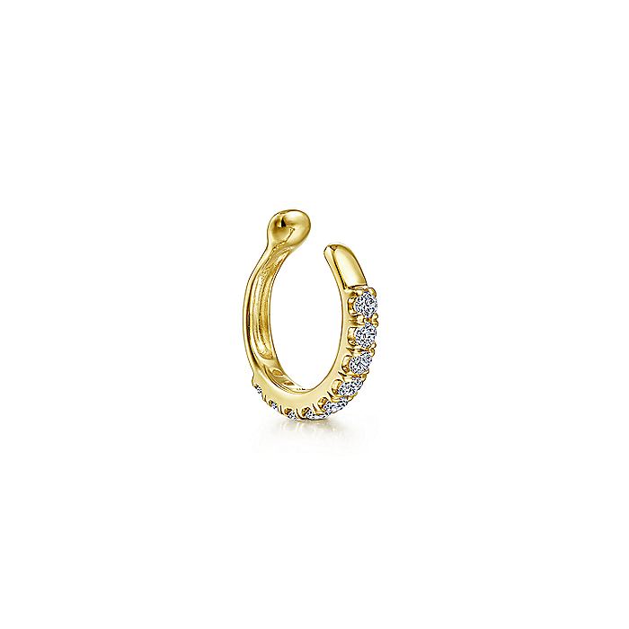 Gabriel & Co Yellow Gold Classic Diamond Ear Cuff Earring