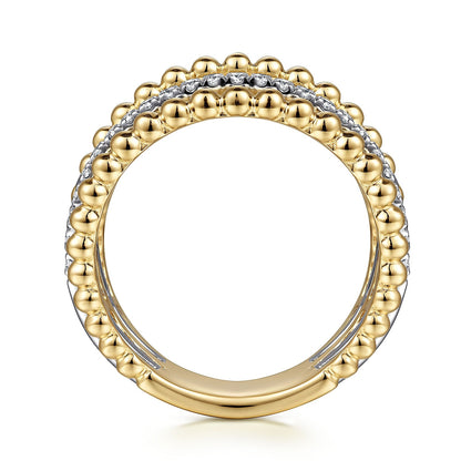 Gabriel & Co. Yellow Gold Multi Row Ring