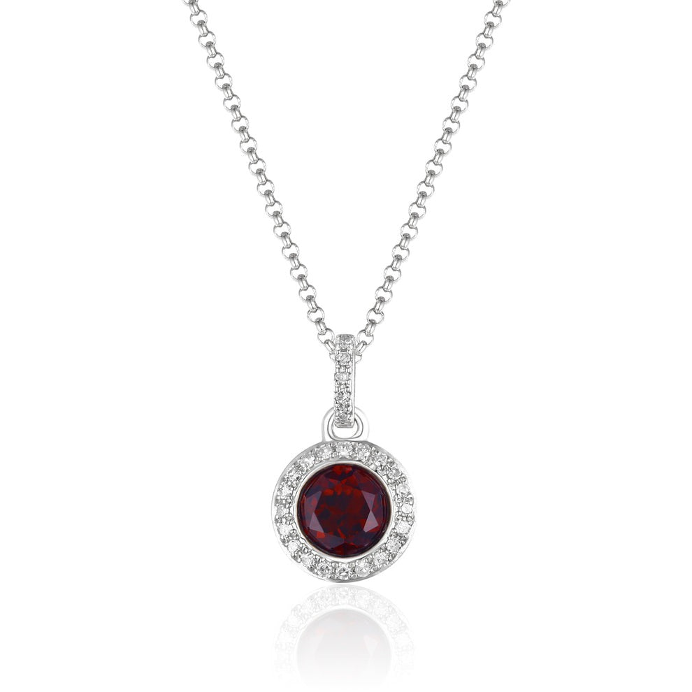 Luvente Garnet and Diamond Pendant