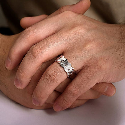 Gabriel & Co Sterling Silver Chain Link Band - Gents Silver Ring