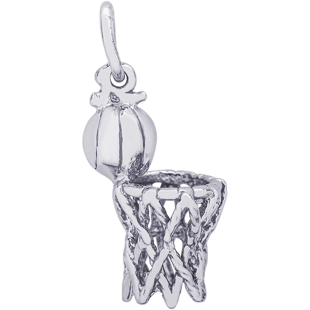 Rembrandt Basketball Hoop Charm - Silver Charms