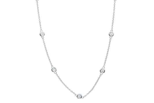 White Gold Diamonds By The Inch Necklace - Diamond Necklaces