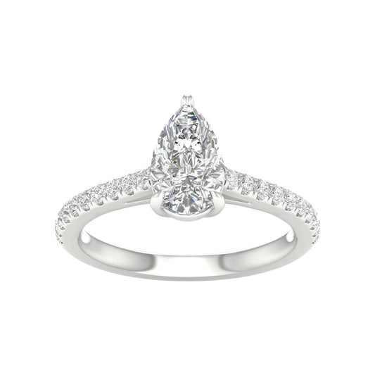 White Gold Pear Shape Laboratory Grown Diamond Engagement Ring