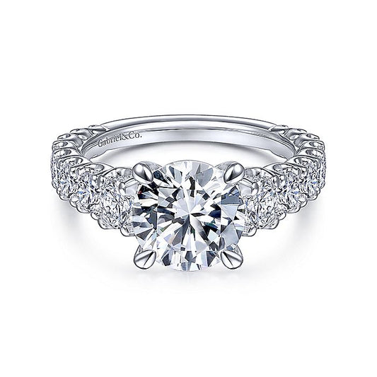 Gabriel & Co White Gold Tapered Semi-Mount Engagement Ring - Diamond Semi-Mount Rings