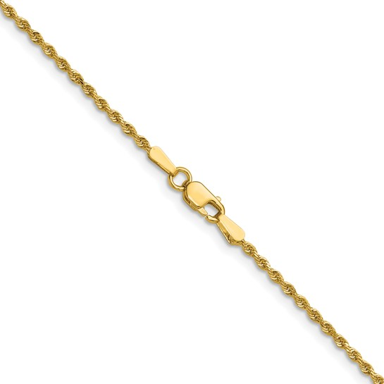 Ladies 14 Karat Yellow Gold 18 Inch 1.50 mm Diamond Cut Rope Chain