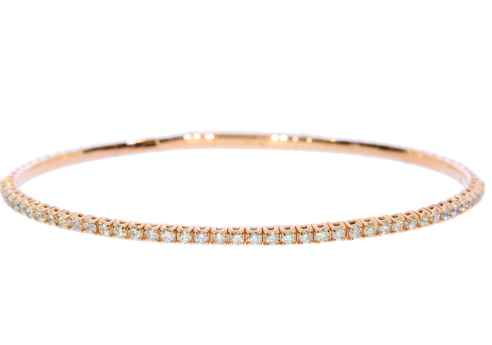 Rose Gold Flexible Diamond Bangle Bracelet - Diamond Bracelets