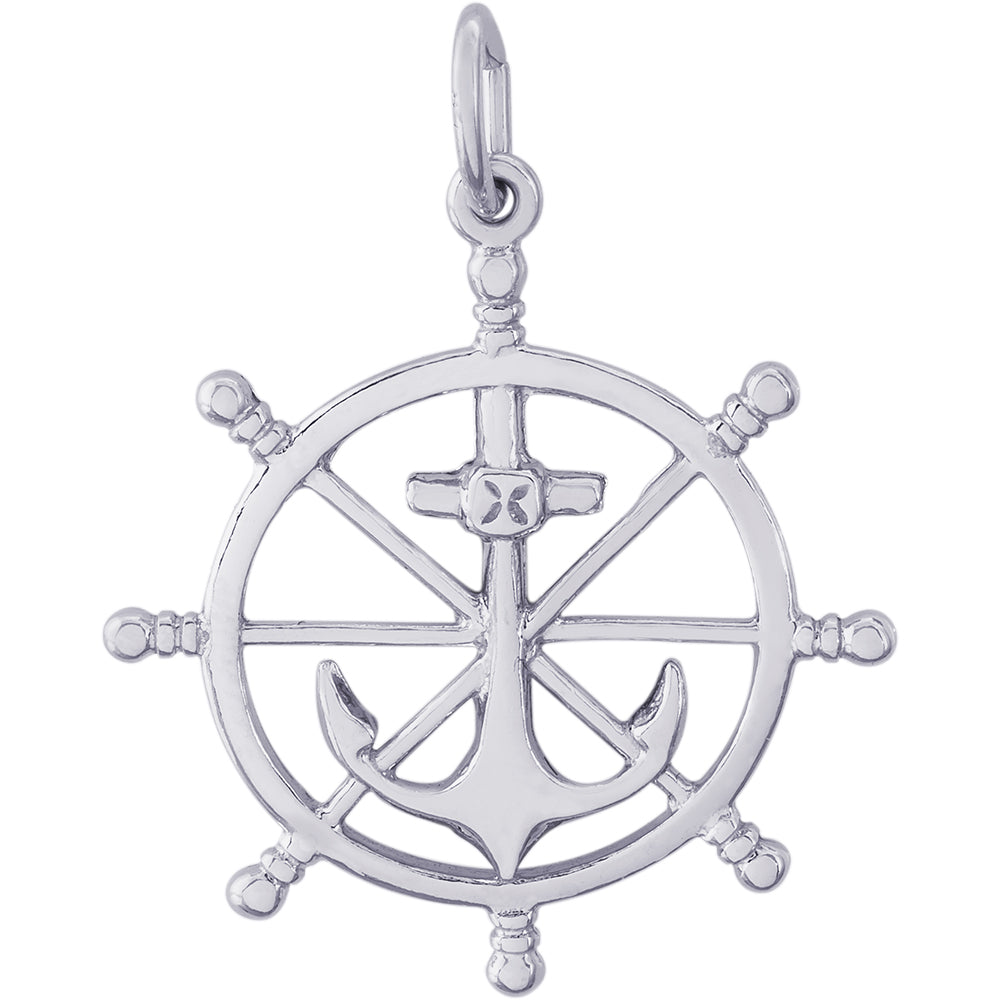 Rembrandt Ship Wheel Charm - Silver Charms