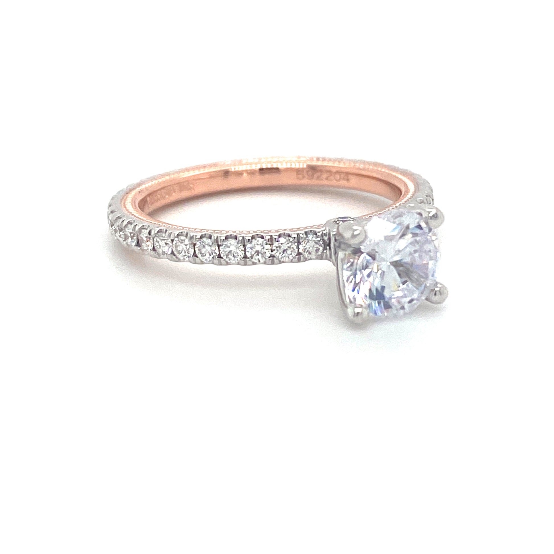 Verragio Tradition Collection White And Rose Gold Straight Semi-Mount Engagement Ring - Diamond Semi-Mount Rings