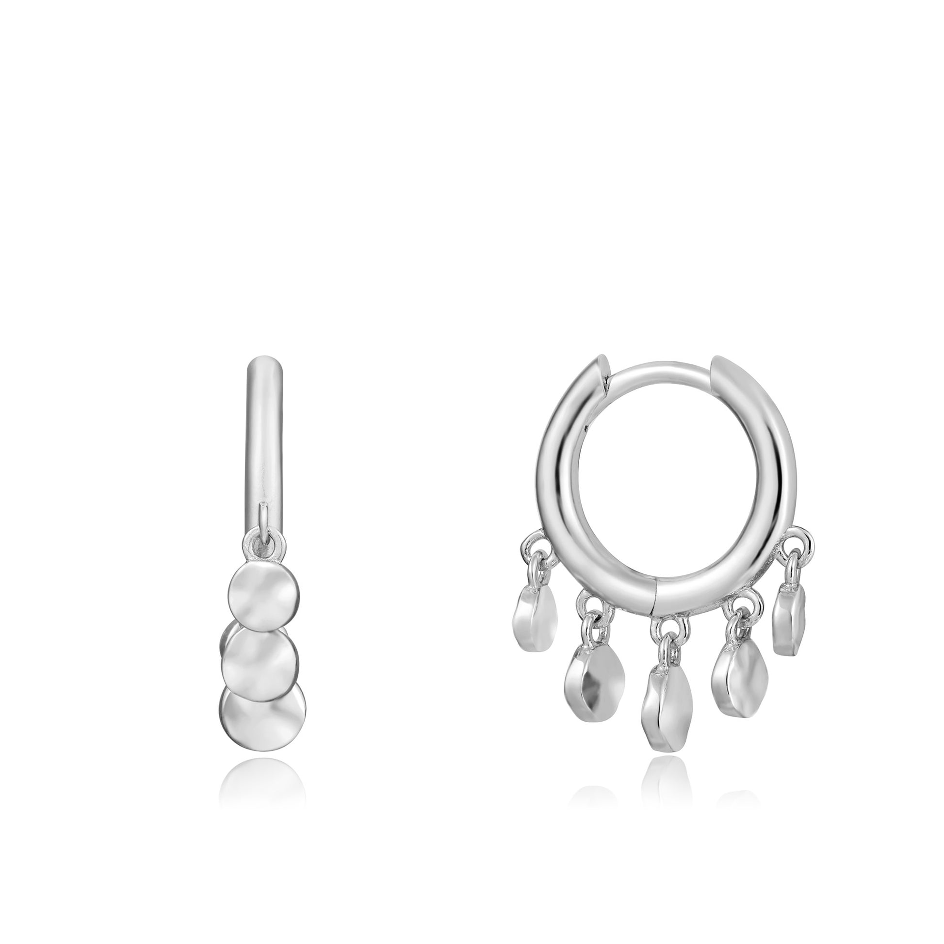 Ania Haie Mini Disc Huggie Hoops - Silver Earrings