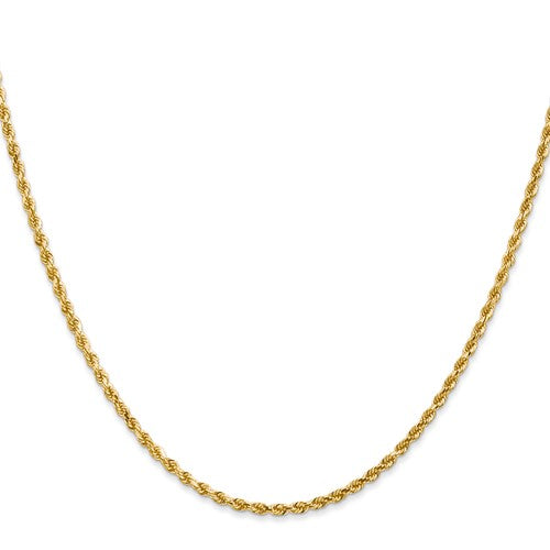 14 Karat Yellow Gold 2mm Diamond Cut Rope 18 Inch Chain - Gold Chains