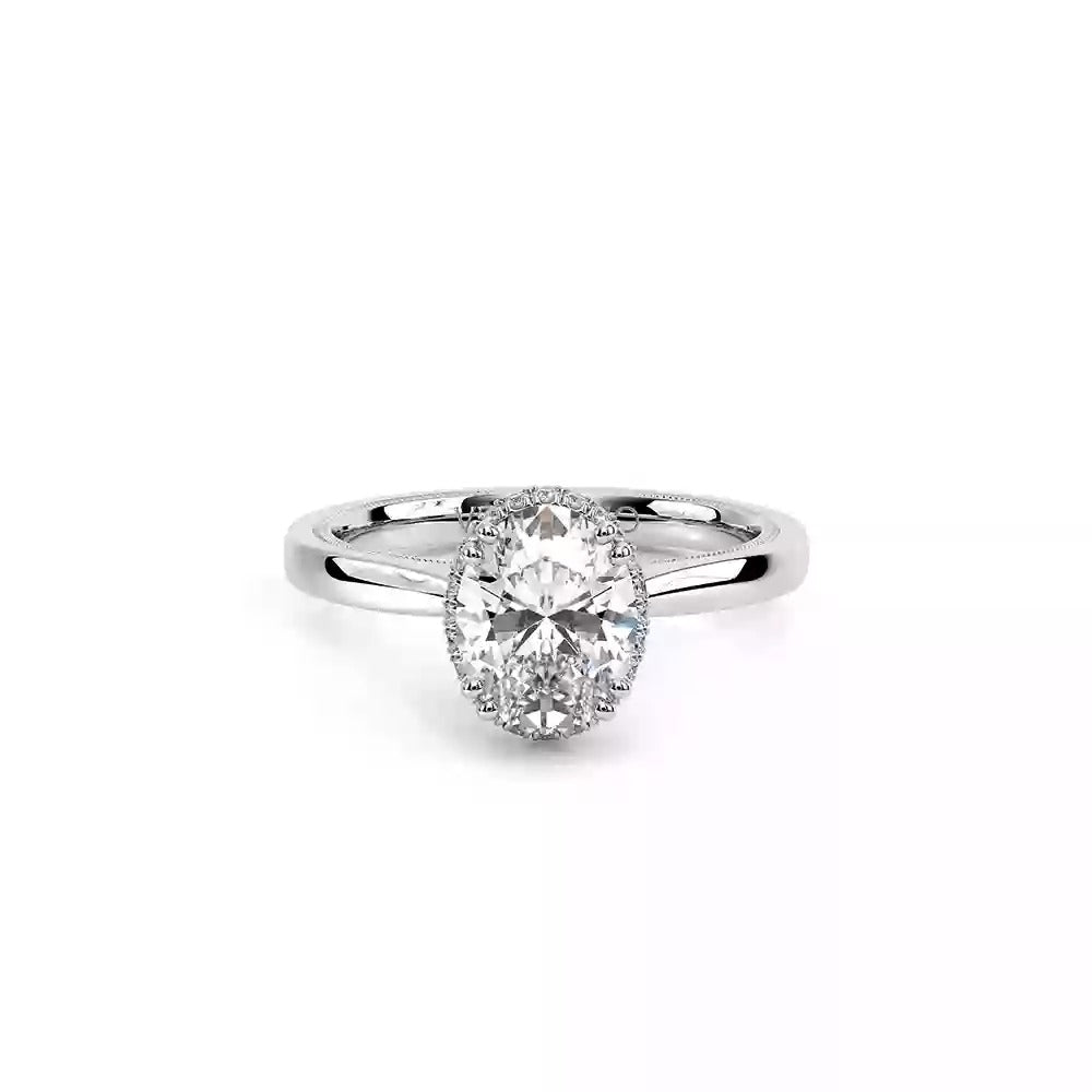 Verragio Tradition Collection White Gold Oval Hidden Halo Semi-Mount Engagement Ring - Diamond Semi-Mount Rings