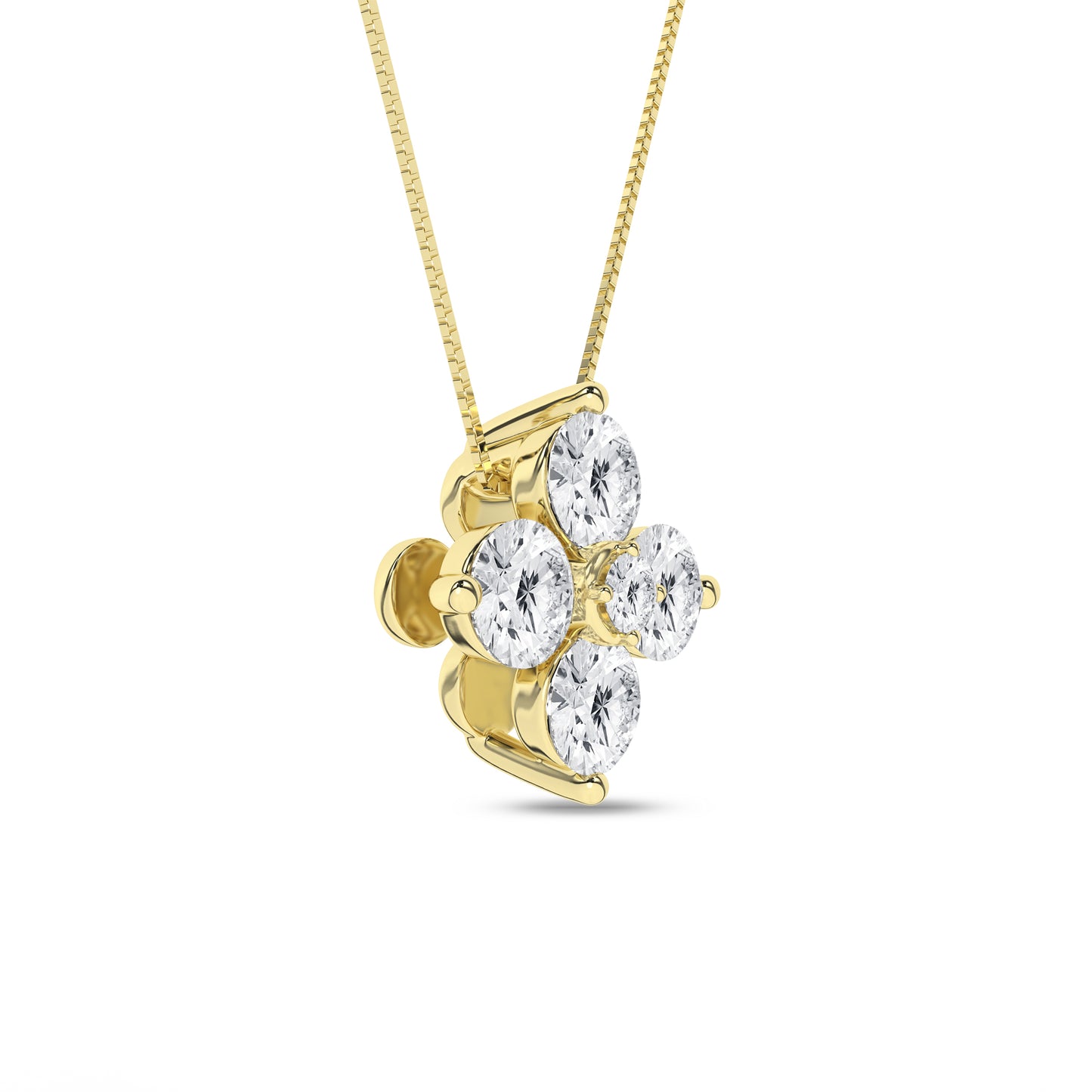 Yellow Gold Laboratory Grown Diamond Petal Pendant