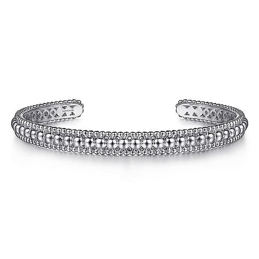 Gabriel & Co Sterling Silver Bujukan Beaded Open Bangle