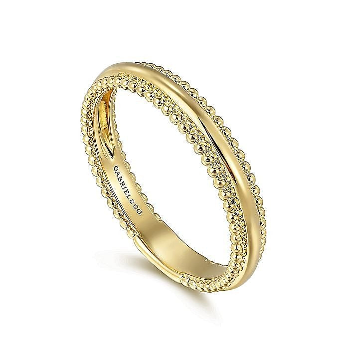 Gabriel & Co. Yellow Gold Bujukan Stackable Ring