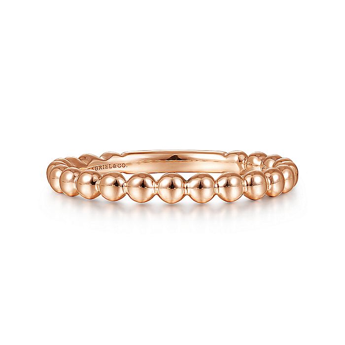 Gabriel & Co. Rose Gold Bujukan Beaded Band - Diamond Fashion Rings - Women's