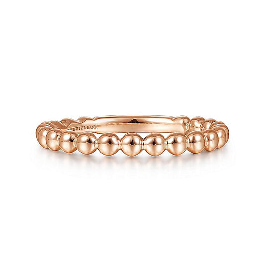 Gabriel & Co. Rose Gold Bujukan Beaded Band - Diamond Fashion Rings - Women's