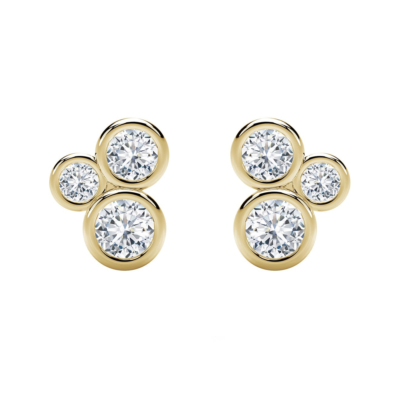 Forevermark Tribute Collection Three Stone Bezel Studs - Diamond Earrings