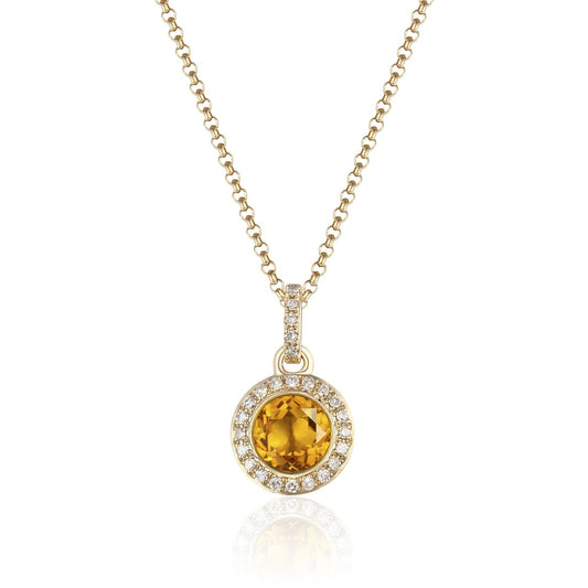 Yellow Gold Citrine Pendant