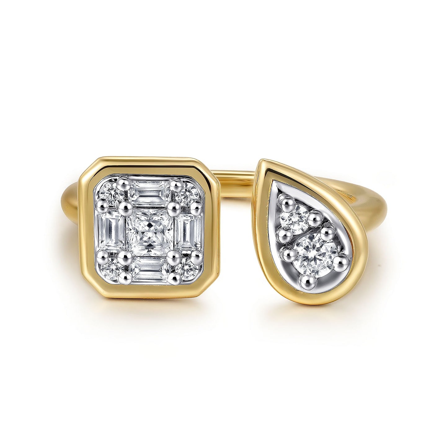 Gabriel & Co. Yellow and White Gold Diamond Ring