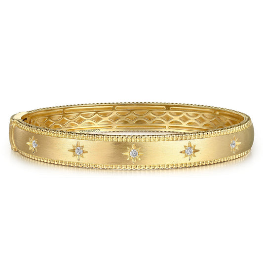 Gabriel & Co. Yellow Gold Diamond Bangle Bracelet