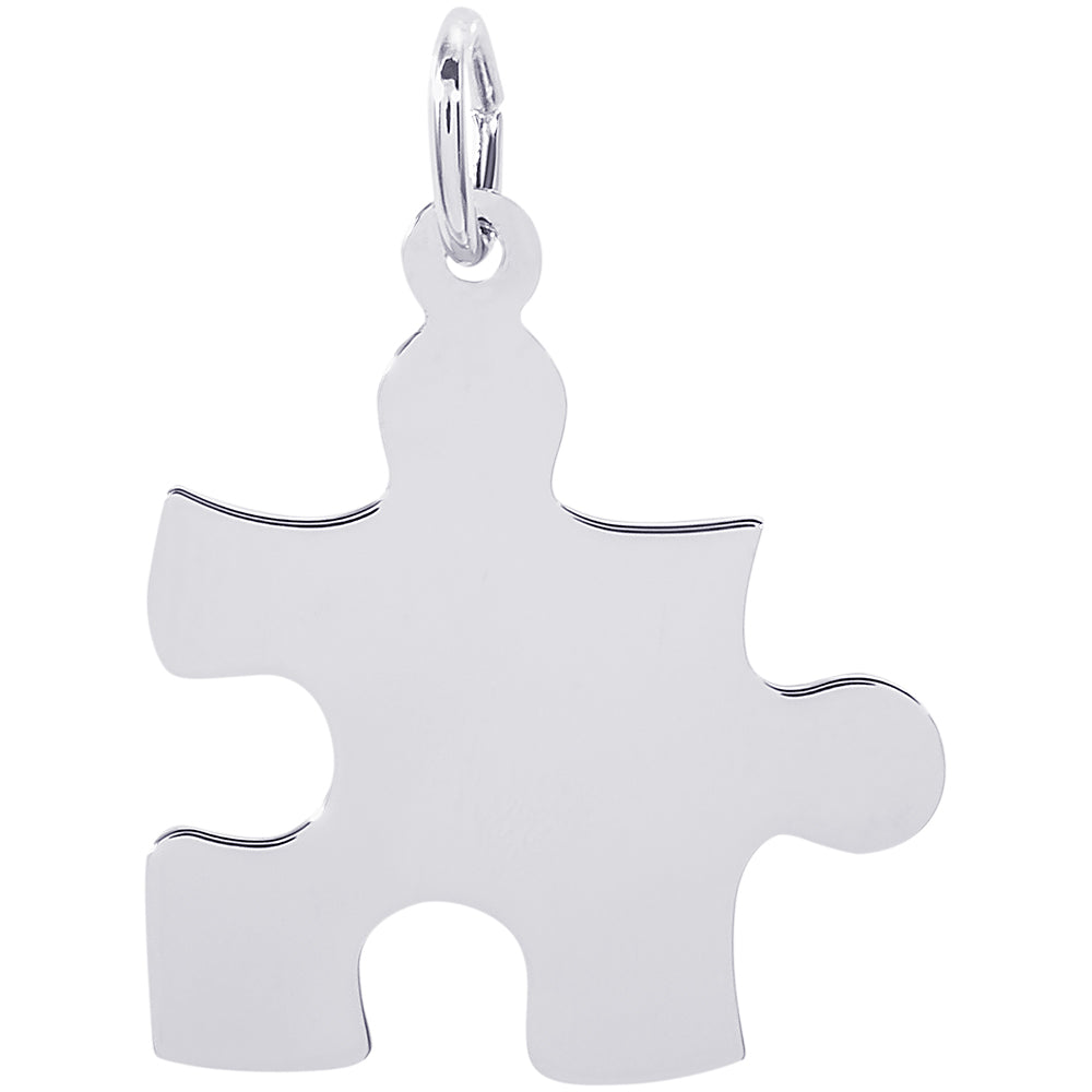 Rembrandt Puzzle Piece Charm - Silver Charms