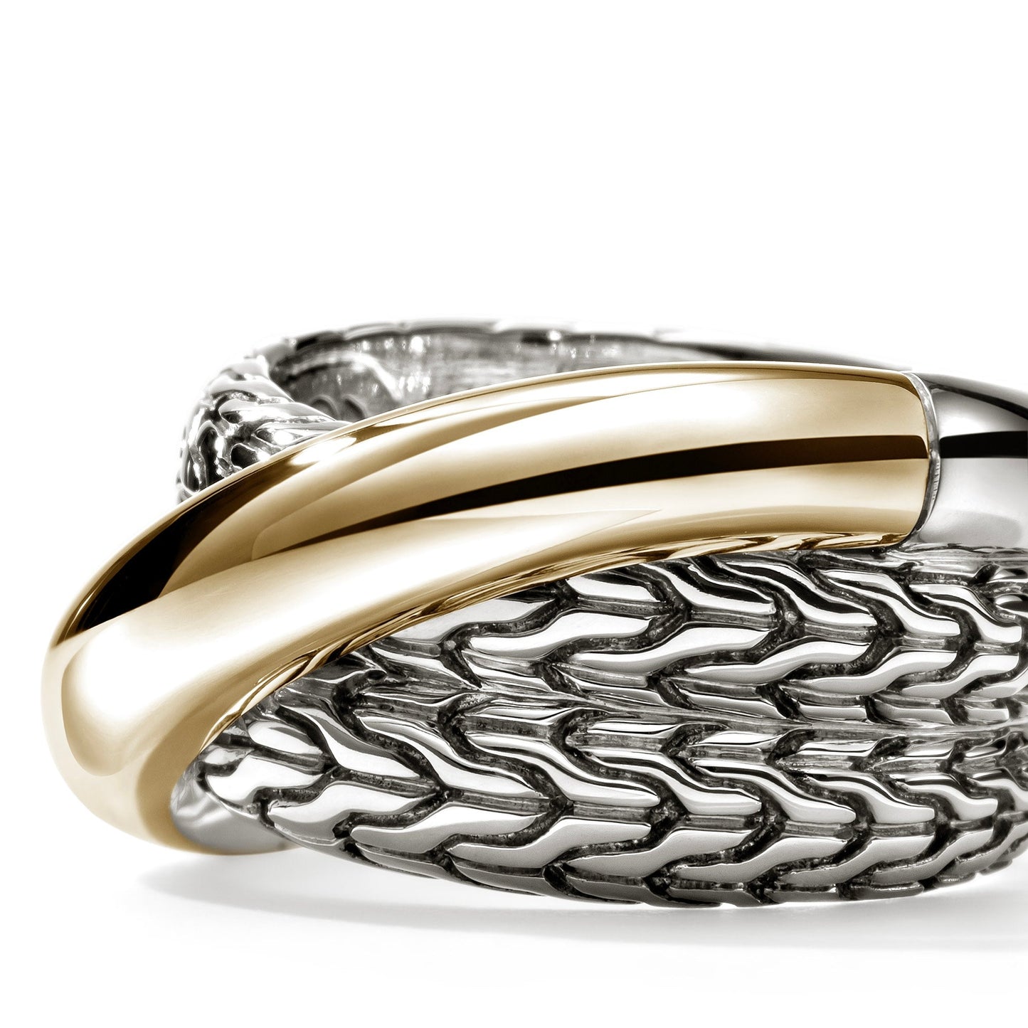 John Hardy Sterling Silver & Yellow Gold Essential Crossover Ring