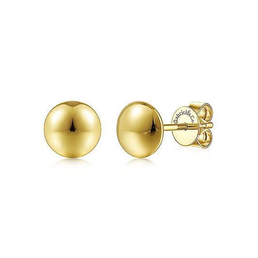 Gabriel & Co Yellow Gold Plain Circle Earrings - Gold Earrings