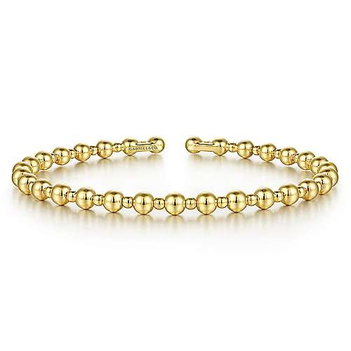 Gabriel & Co Yellow Gold Bujukan Open Bangle