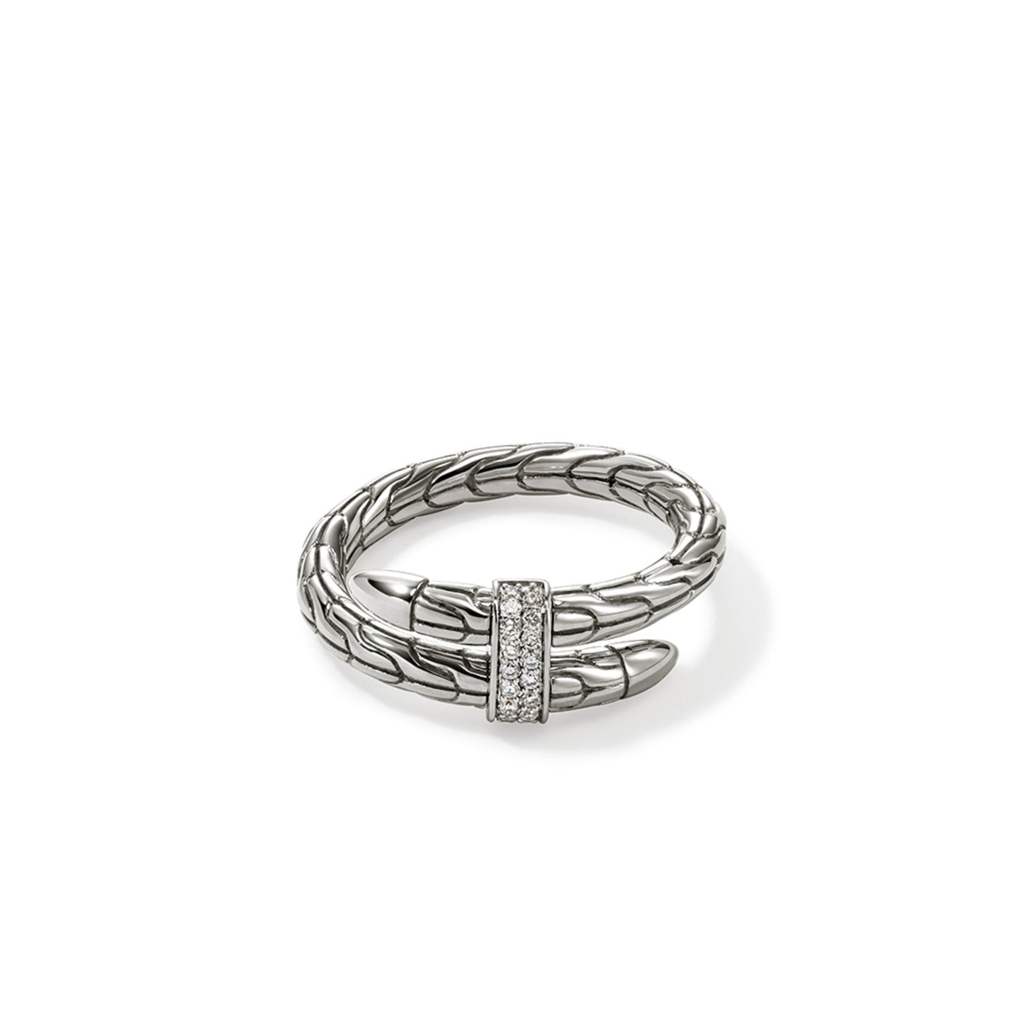 John Hardy Sterling Silver Diamond Spear Ring