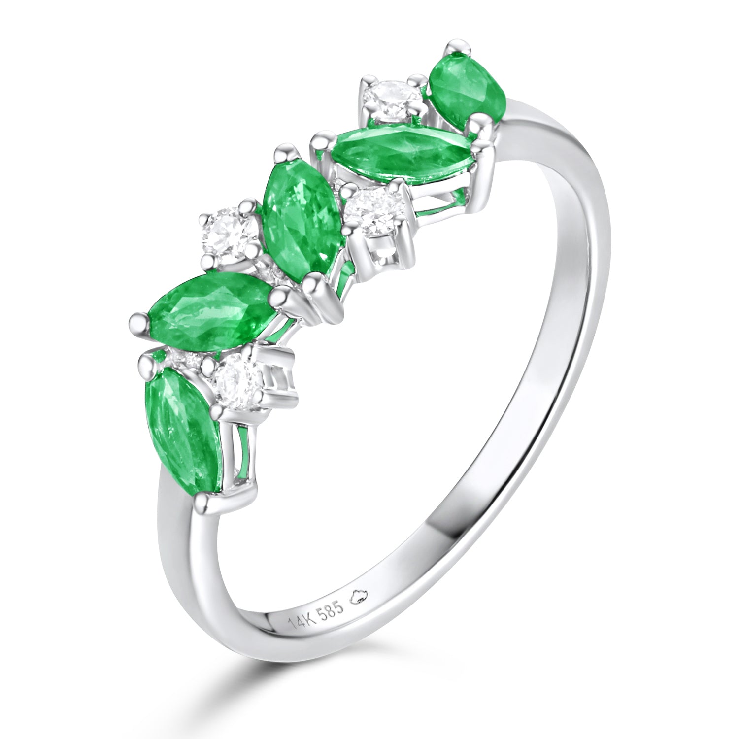 14K Rose Gold 2 Carat Emerald Cut Diamond Ring Set | Barkev's