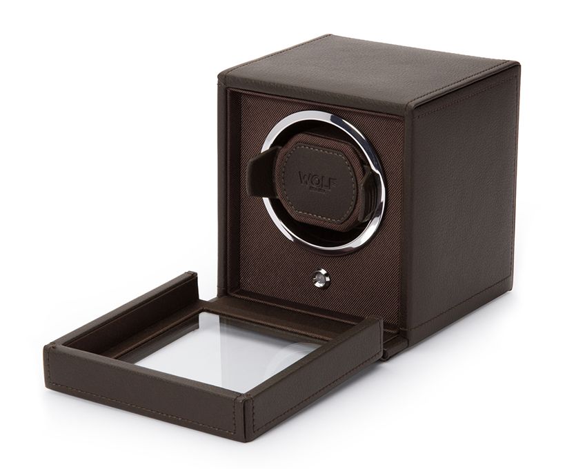 Wolf Cub Brown Single Watch Winder With Cover - Giftware - Jewelry Box