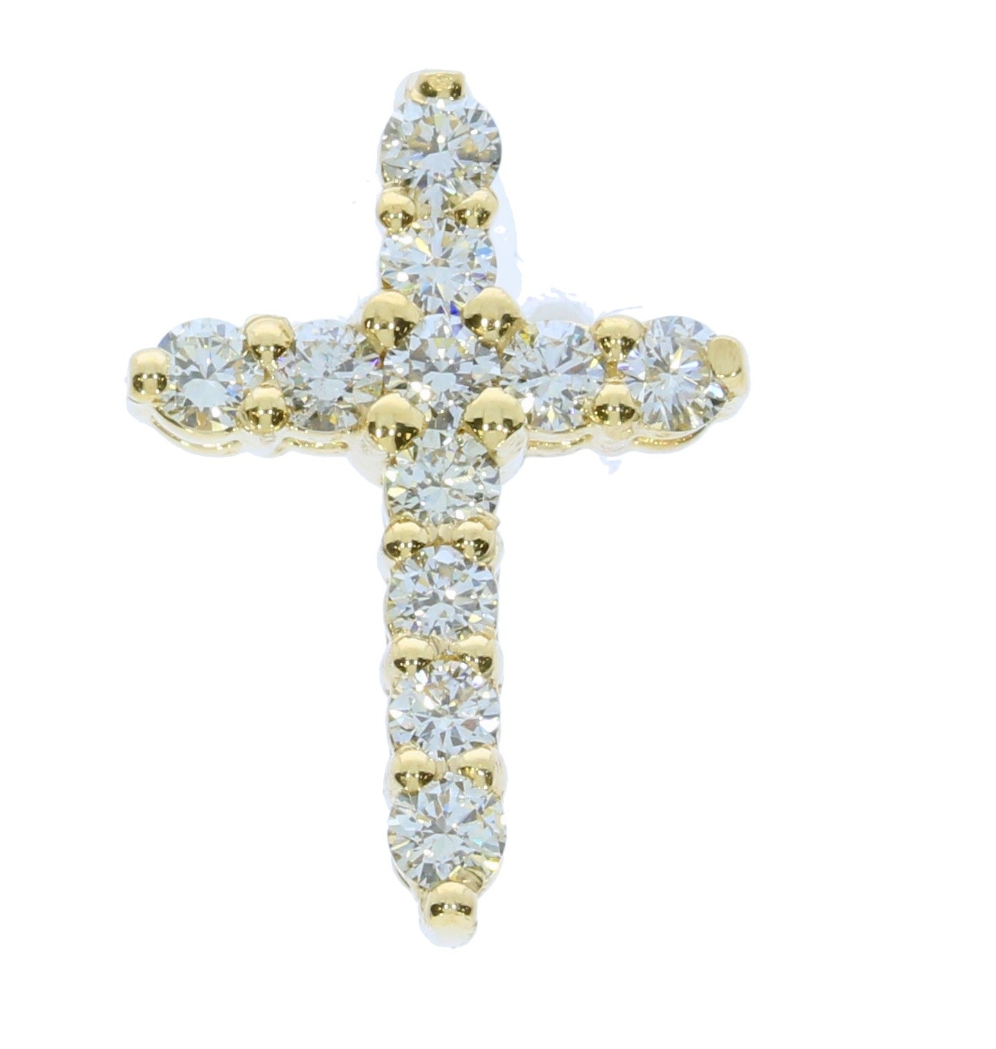 Yellow Gold Diamond Cross Pendany