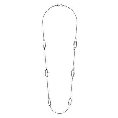 Gabriel & Co Sterling Silver Bujukan Station Necklace Necklace - Silver Necklace