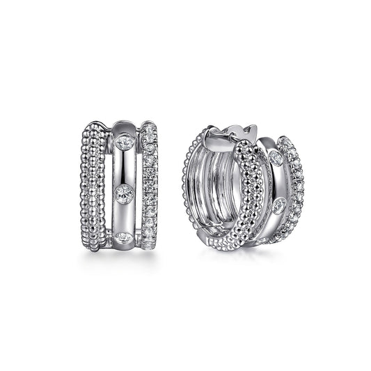 Gabriel & Co. Sterling Silver Huggie Earrings