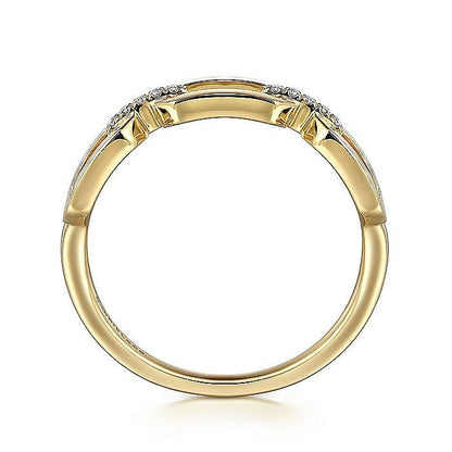 Gabriel & Co. 14 Karat Yellow Gold Diamond Chain Link Ring