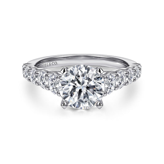 Gabriel & Co. 14 Karat White Gold Diamond Semi-Mount Engagement Ring - Diamond Semi-Mount Rings