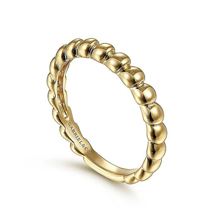 Gabriel & Co. 14 Karat Yellow Gold Round Station Stackable Ring - Gold Fashion Rings - Women's