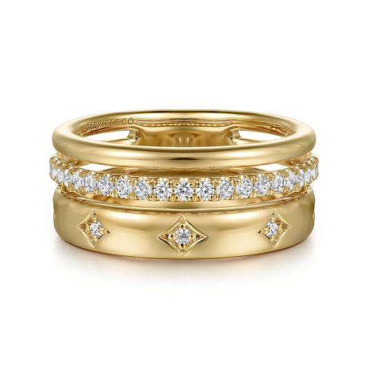 Gabriel & Co. Yellow Gold Stackable Ring