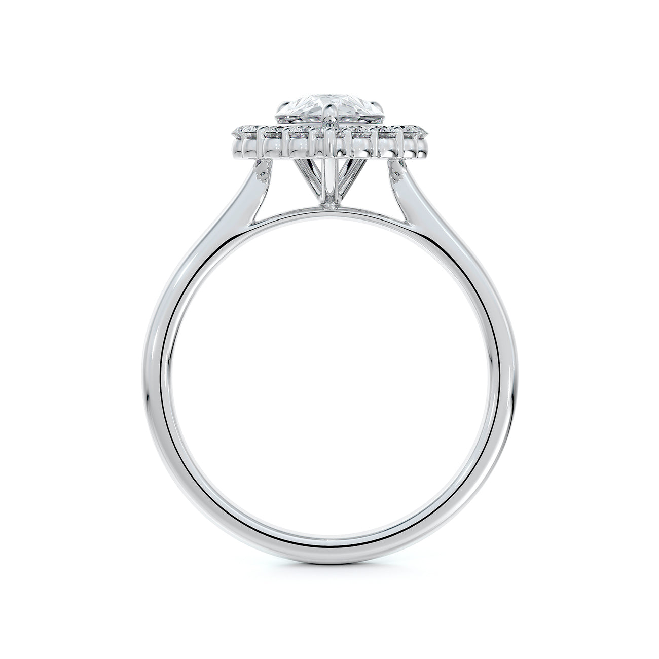 Forevermark Platinum Pear Halo Diamond Engagement Ring - Diamond Engagement Rings