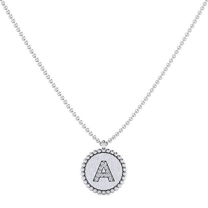 Gabriel & Co. Sterling Silver Initial A Necklace - Diamond Pendants