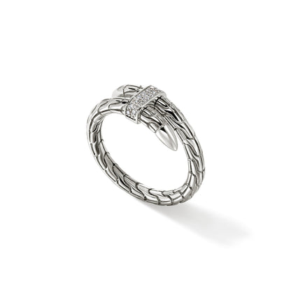 John Hardy Sterling Silver Diamond Spear Ring