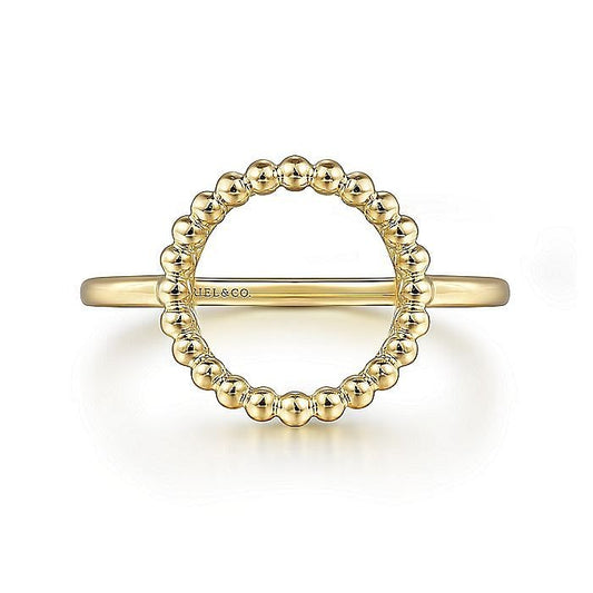 Gabriel & Co. Yellow Gold Plain Bujukan Open Circle Ring - Gold Fashion Rings - Women's