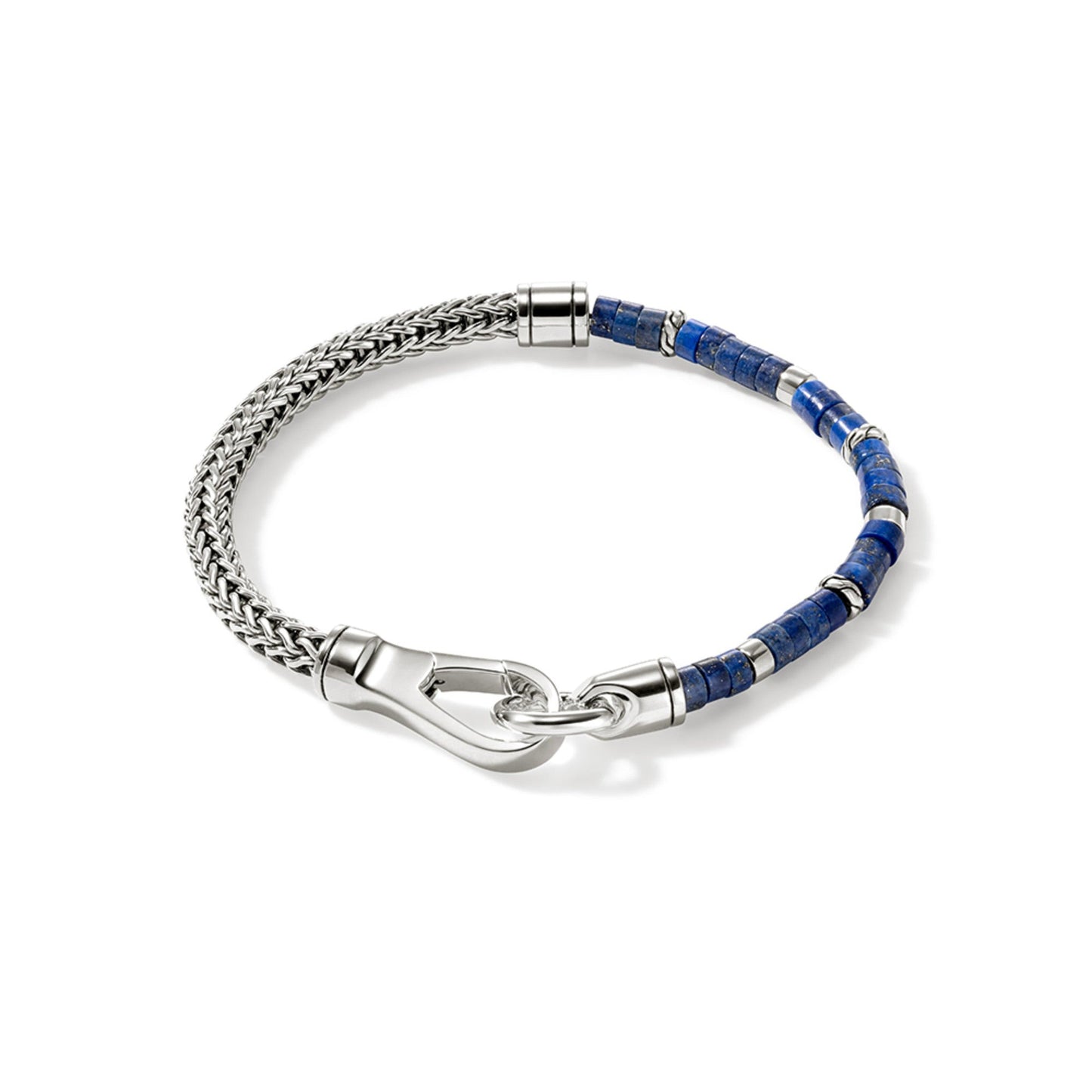 John Hardy Sterling Silver Lapis Lazuli Heishi Chain Bracelet