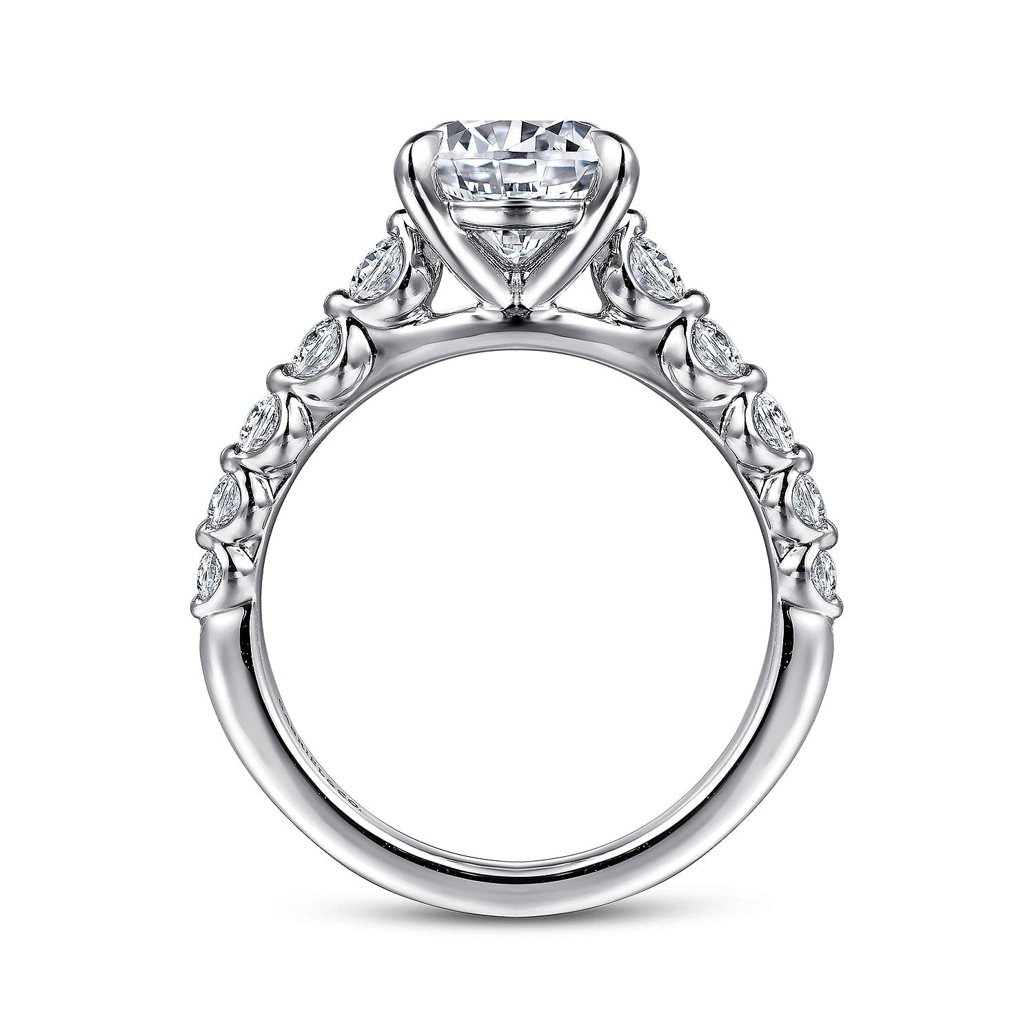 Gabriel & Co. 14 Karat White Gold Round Straight Semi-Mount Engagement Ring - Diamond Semi-Mount Rings