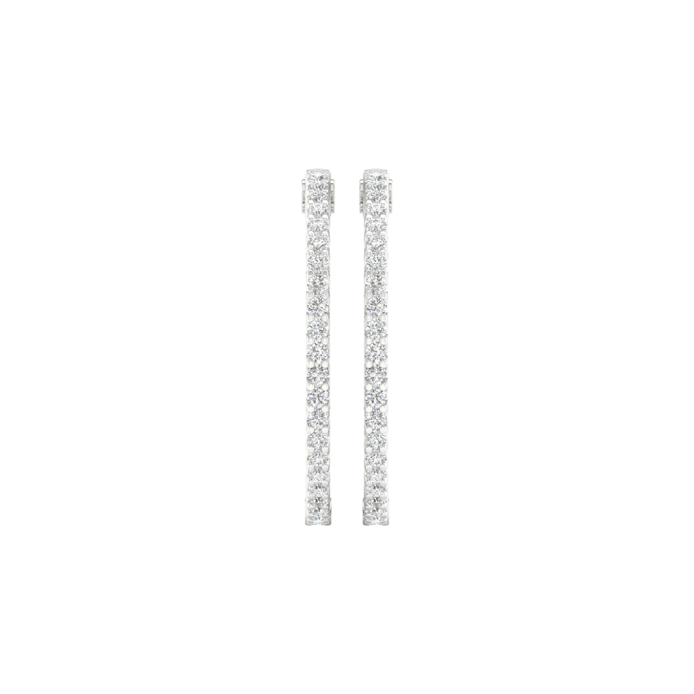 White Gold Laboratory Grown Diamond Hoops - Diamond Earrings