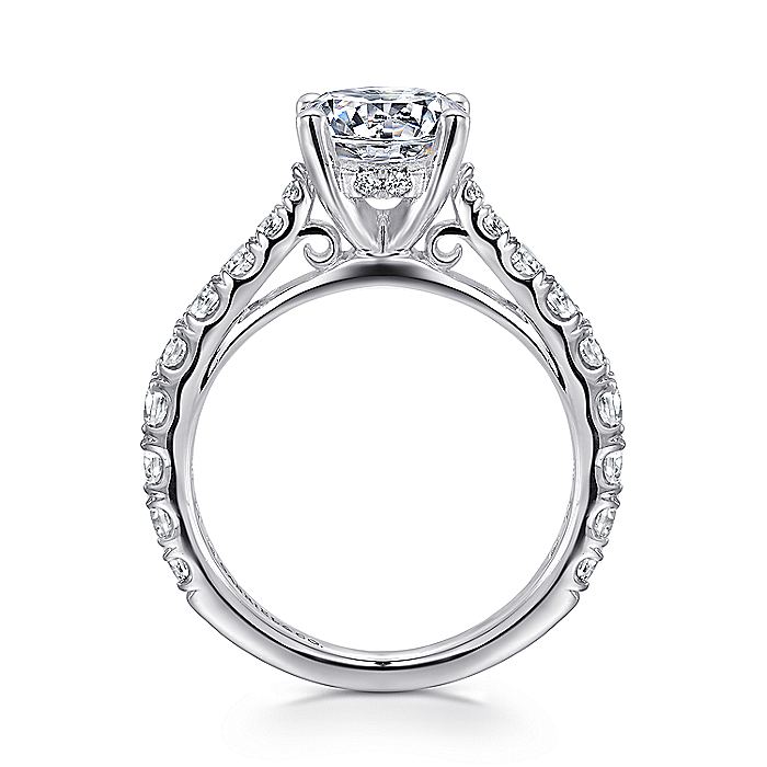 Gabriel & Co. 14 Karat White Gold Round Semi-Mount Engagement Ring - Diamond Semi-Mount Rings