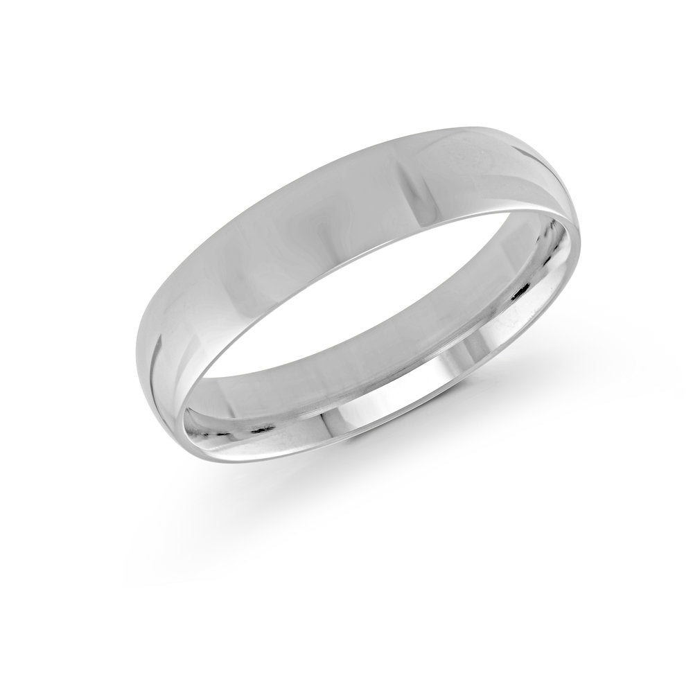 14K White Gold 5MM Wedding Band - Gold Wedding Bands - Men's