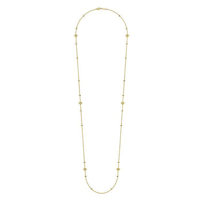 Gabriel & Co Yellow Gold Pyramid Quatrefoil Station Necklace - Gold Necklace