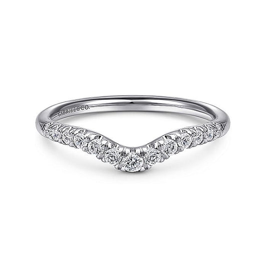 Gabriel & Co. White Gold Curved Diamond Wedding Band - Diamond Wedding Bands - Women's