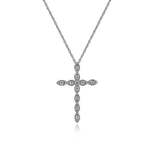 Gabriel & Co. Diamond Cross Necklace - Diamond Pendants